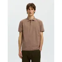 Selected Mezcla De Lino Polo Hombres Marrón XXL