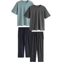 Next Pijama largo antracita / gris oscuro / jade / pino