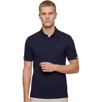 BOSS Camiseta 'Parlay 147' beige / azul oscuro / blanco