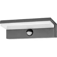 Adviti PACHIRA LED 9W, aplique de pared, luz para jardín con sensor de movimiento, 500 lúmenes, IP54, 4000K, color negro