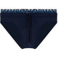 Emporio Armani para hombre. EM000582_AF20432 Bañador slip con banda del logotipo marino (M), Beachwear, Poliamida, outlet 202
