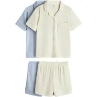 The Set Pijama azul paloma / amarillo pastel