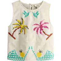 Next Blusa ecru / turquesa / amarillo / rosa