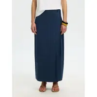 Selected Prenda Cruzada Falda Maxi Mujeres Azul 36