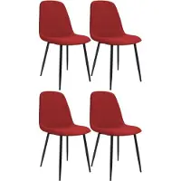 BellaFurn Conjunto de 4 sillas de comedor rojas – sillas para la cocina – asiento cómodo – tejido resistente
