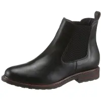 Tamaris Botas 'Stiefel Damen 1-25056-41/003 Echtleder in schwarz' negro