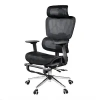 Bolt Silla de oficina ergonómica con reposapiés – Silla giratoria para juegos y oficina – Reposabrazos ajustables – Respaldo de malla – Color