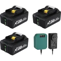 StarTech.com Batería para Makita 18V BL1830/BL1860, batería de repuesto de 7000 mAh, tecnología Li-Ion 18650, compatible con LXT400, color verde militar