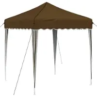 vidaXL Tienda de campaña pop-up para fiestas, 195 x 195 x 245 cm, color beige, tela Oxford