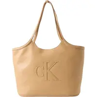 Calvin Klein Shopper 'Contrast Monogram Tote' capuchino