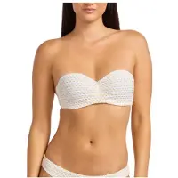Seafolly - Women's Mesh Effect Bustier Bandeau - Parte superior de bikini size 44, naranja