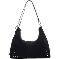 Núnoo Rio Suede Black W. Gold Talla: OS | Bolsos de Mano Outlet | Mujer | Negro