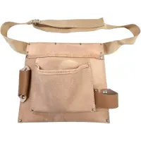 Briconess Bolsa de carpintero con dos compartimentos, portamartillos y cinturón, fabricada en nylon