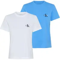 Calvin Klein 2-pack Short Sleeve Round Neck Logo T-shirts Bright White/ma Talla: L | Camisetas de Seda Outlet | Mujer | Blanco