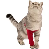 Medical Pet Shirt MPS Manga Protectora para Gato - Roja - S