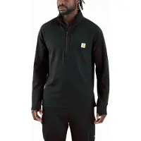 Carhartt - Mock Neck Half-Zip T-Shirt - Camiseta de manga larga size XXL, negro