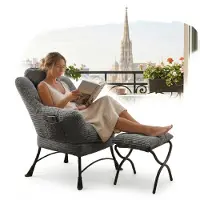LVHOM Sillón reclinable con reposapiés, sillón con reposabrazos, sillón de televisión, sillón de lectura con bolsillo lateral, tapizado en tela, capacidad de carga de hasta 180 kg, color gris
