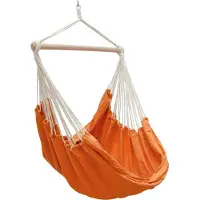 AMANKA Silla colgante XXL para 2 personas, con un peso máximo de 150 kg, de 185x130 cm. Asiento colgante de 100% algodón. Silla colgante con mecanismo giratorio, color naranja (tendencia en 2015)