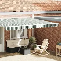 Prolenta Maison Exclusive: Volante de repuesto para toldo, con diseño a rayas verdes y blancas, para toldos de 4,5 metros