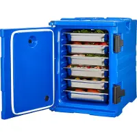 Vevor Soporte aislado para recipientes de alimentos, caja térmica para hostelería de 90 litros, con recipientes de doble cierre y asas, ideal para el transporte de alimentos