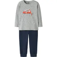 Name it Pijama azul oscuro / gris moteado / rojo fuego
