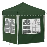 vidaXL Tienda de campaña pop-up para fiestas, 195 x 195 x 245 cm, color verde, tela Oxford