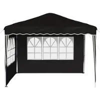 vidaXL Tienda de campaña para fiestas plegable, 288 x 288 x 245 cm, color negro, tela Oxford