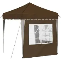 vidaXL Tienda de campaña pop-up para fiestas, 195 x 195 x 245 cm, color beige, tela Oxford