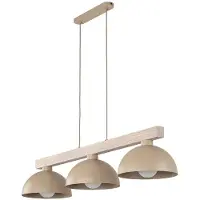 TK Lighting Lámpara colgante Oslo, color arena, 3 luces, 118 cm de largo, E27