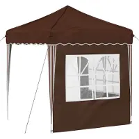 vidaXL Tienda de campaña plegable para fiestas, 195 x 195 x 245 cm, color marrón, tela Oxford