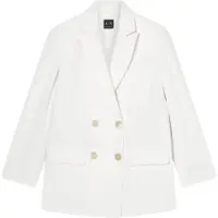 Armani Exchange para mujer. XW001948AF21555U1003 Blazer Double blanco (XL), Casual, Clásico, Poliéster, Manga larga,