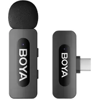 Boya BY-V10 V2.0 Micrófono inalámbrico de solapa para USB-C - 1 x TX y 1 x RX