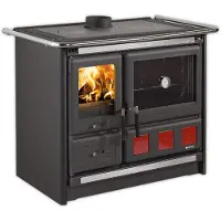 La Nordica ROSA XXL VST.16 STEEL, chimenea de pie, cerrada, para leña, color antracita, para uso interior, horizontal