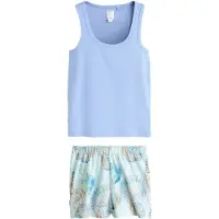 Next Pijama de pantalón corto aqua / azul pastel / azul claro / naranja pastel
