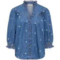 ONLY Blusa 'ONLRAYA DAISY' azul denim / amarillo / blanco