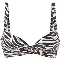 LASCANA Top de bikini crema / marrón / negro