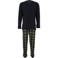 Ceceba Pijama largo azul oscuro / oliva / blanco