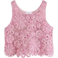 Next Top de punto crema / rosa