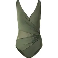 Hunkemoller Bañador moldeador verde oscuro