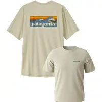Patagonia - Cap Cool Daily Shirt Boardshort Logo - Camiseta funcional size M, beige