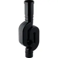 Geberit Sifón para desagüe de aguas pluviales GE de polietileno (PE), con abertura de limpieza, 50 mm, diámetro 75 mm, referencia 365813, 1 unidad.