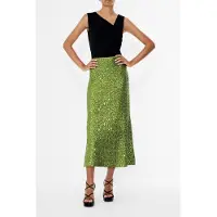 French Connection Elena Sequin Midi Skirt Winter Olive Green Talla: XS | Faldas Midi Outlet | Mujer | Verde
