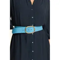 Pom Amsterdam Belt - Olivia Suede Sky Blue Talla: 75 | Cinturones Outlet | Mujer | Azul
