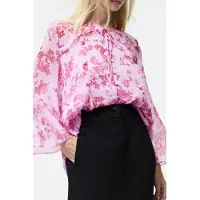 French Connection Isla Hallie Crinkle Tie Nk Top Violet Pink Multi Talla: M | Blusas Outlet | Mujer | Rosa