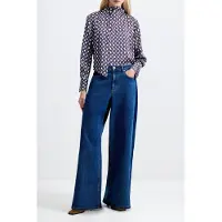 French Connection Gloria Dolly Ls Scarf Blouse Blueberry Multi Talla: S | Manga Larga Outlet | Mujer | Azul