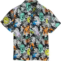 Next Camisa menta / naranja / negro / blanco