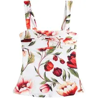 Next Top de tankini oliva / rojo / rojo oscuro / blanco