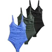 Next Bañador moldeador azul / verde oscuro / negro
