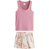 Next Pijama de pantalón corto azul claro / naranja claro / rosa / talco