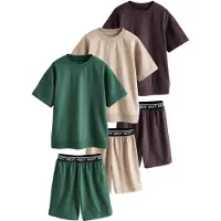 Next Pijama beige / verde / berenjena / blanco